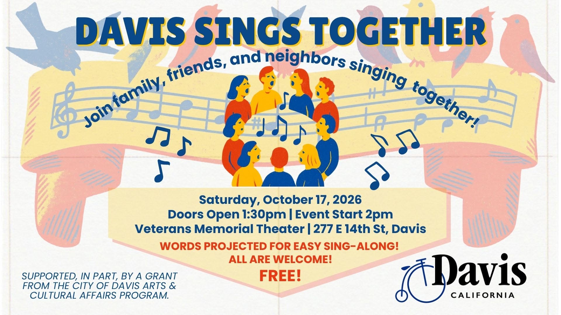 A flyer for Davis Signs Together a free event