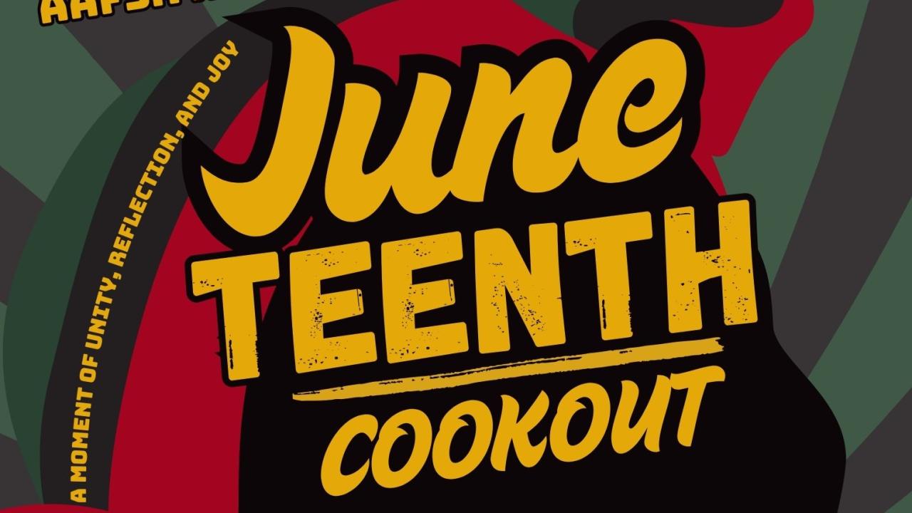 Juneteenth cookout words on a flyer