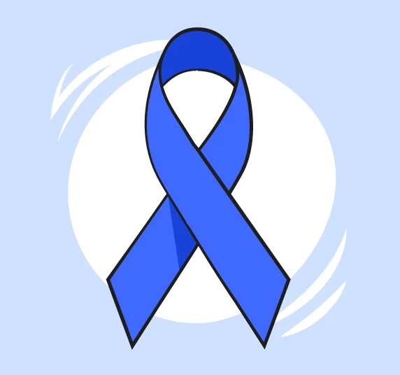 Blue ribbon in front of blue background for Human Trafficking Awareness Month